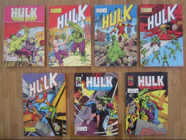 Lot de 7 comics HULK, anciennes éditions 1977-78