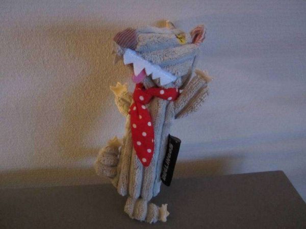 doudou loup gris "Les déglingos" (env. 17 cm)
