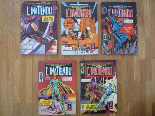 Lot de 5 comics L'inattendu, anciennes éditions 1977-79