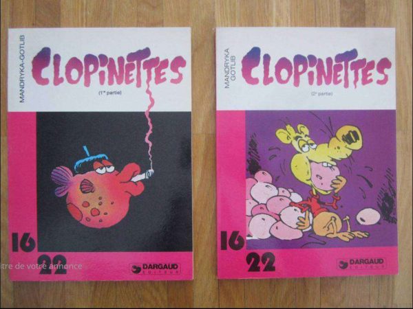 Lot de 2 BD 16/22 Clopinettes Mandryka Gotlib (1980).