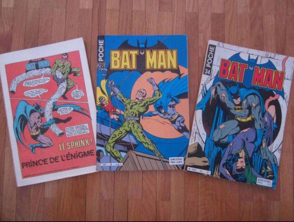 Lot de 3 comics Poche BATMAN, anciennes éditions 1977-81.