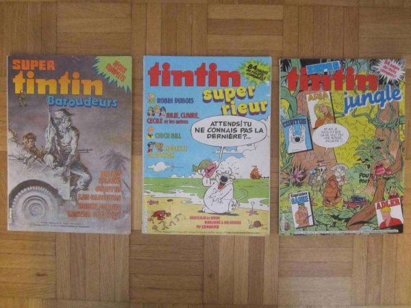 Lot de 3 hebdomadaires vintages "Super tintin" 1983/86.