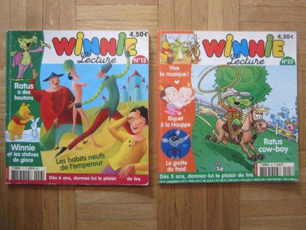 Lot de 2 "Winnie lecture" 2003/2004, dès 5/6 ans