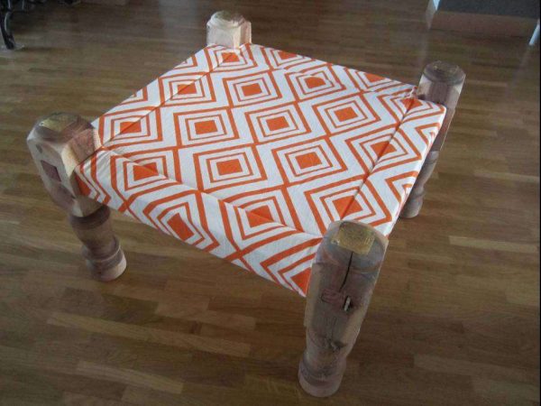 Tabouret bas décoratif (env. 43 x 43 x haut. 30 cm)