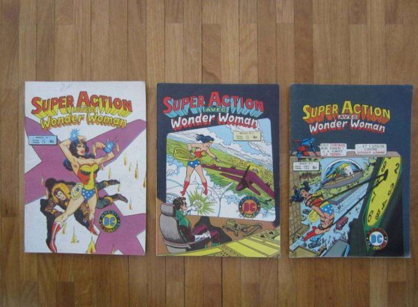Lot de 3 BD Super Action avec Wonder Woman, 1979