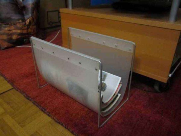 Porte-revue blanc transparent / alu