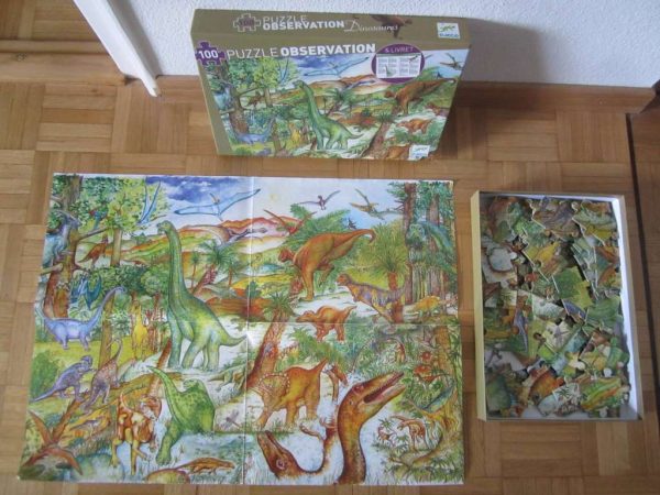 Puzzle observation 100 pces DJECO dinosaures + poster