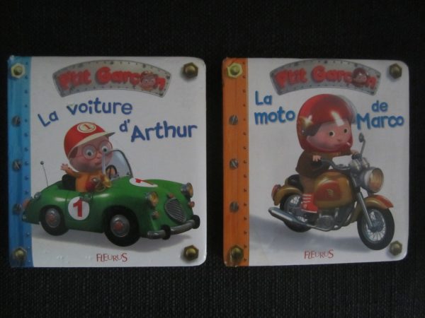 Lot de 2 livres P'tit Garçon : La voiture d'Arthur & La moto de Marco