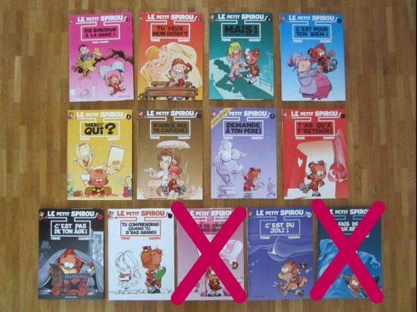 Lot de 11 BD "Le petit Spirou" anciennes éditions
